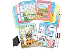Elfew 2 Pack Reusable Activity Game for Kids Ages 4-8, 8-12,Travel Games Include 56 Different Game,1-2 Players,Toy & Learning Tool for Road Trip Airplane Activity