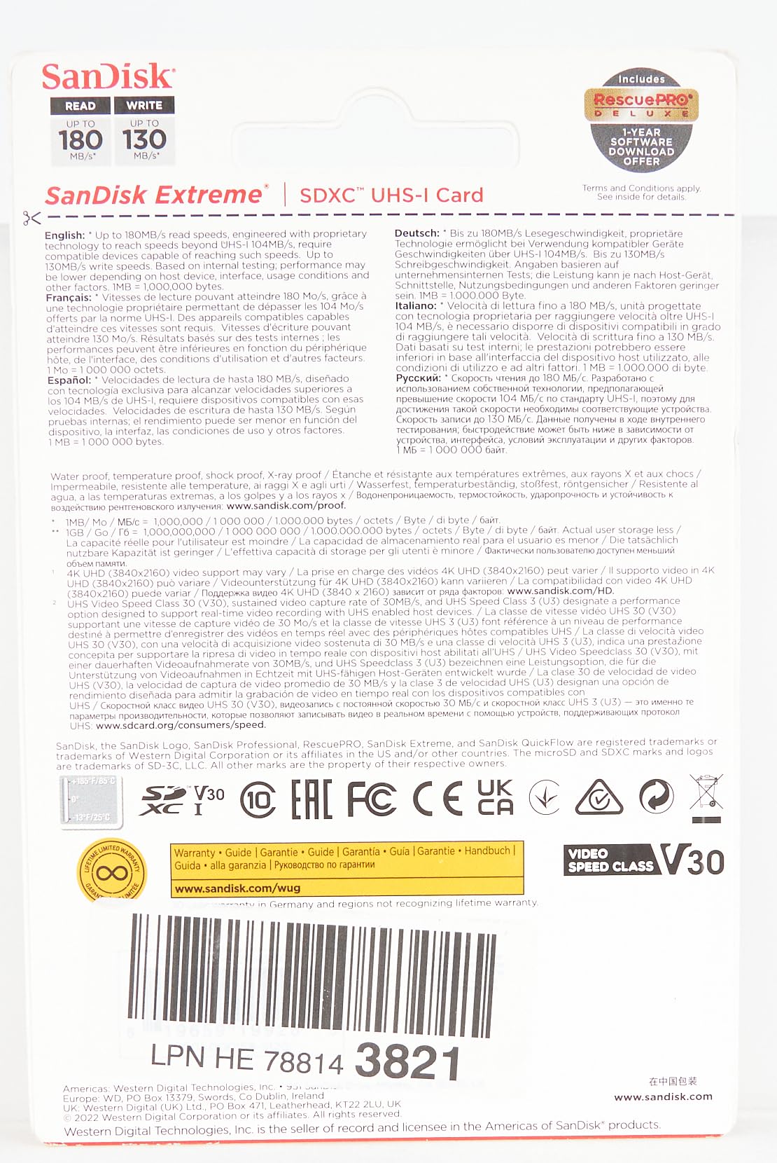 SanDisk 512GB Extreme SDXC UHS-I Memory Card - C10, U3, V30, 4K, UHD, SD Card - SDSDXVV-512G-GNCIN