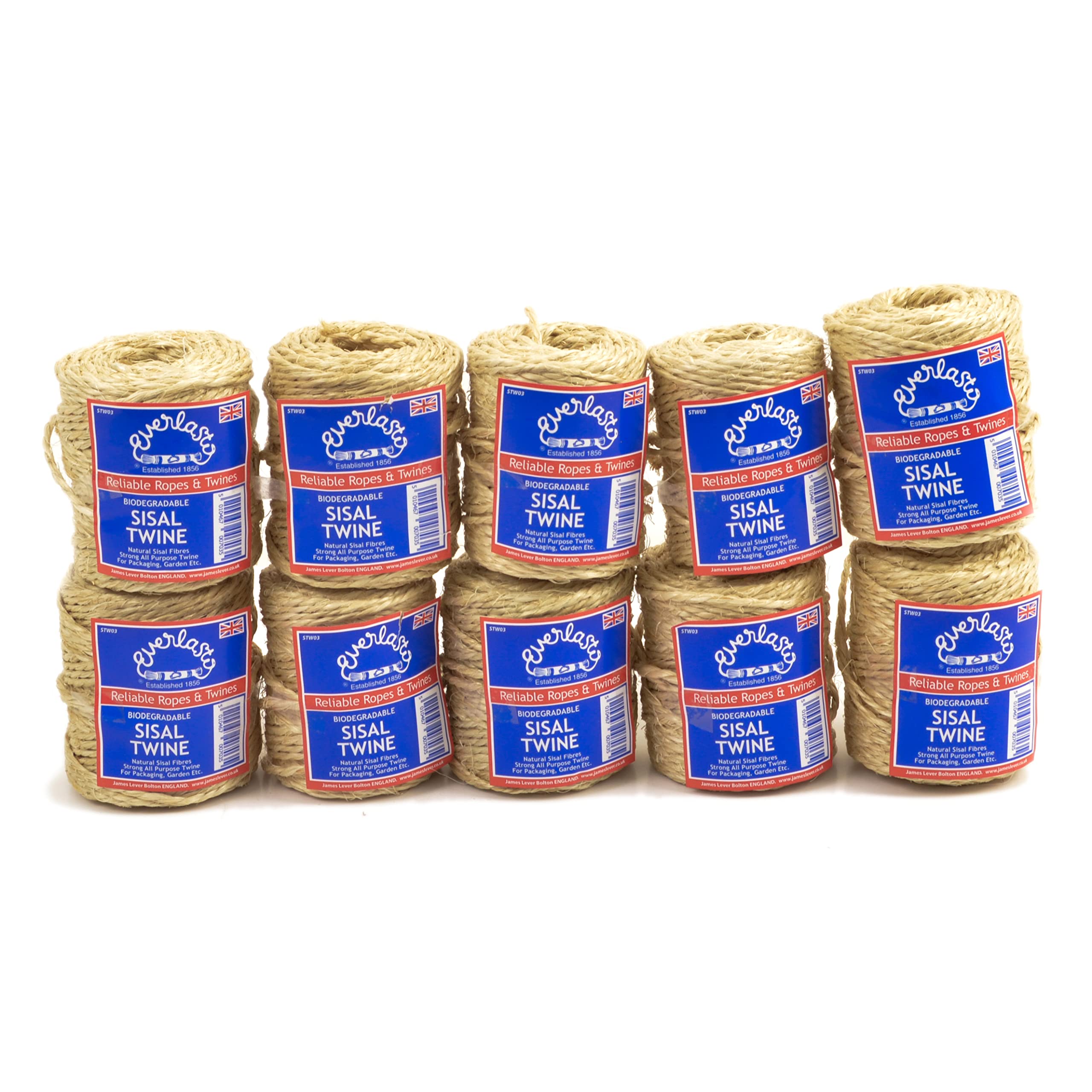 10 Pack - Everlasto Natural Sisal Tying Twine 150g Spools