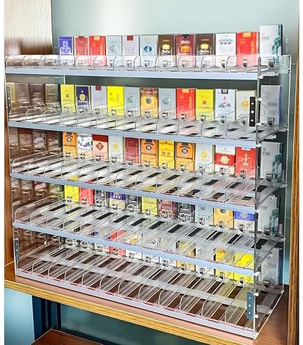 Amazon.com: LGEOELIAS Wall Mounted/Countertop Cigarette Display Case|  Commercial Clear Acrylic Automatic Pushers for Convenience Retails Stores  Shops Vapes Display Cabinet : Industrial & Scientific