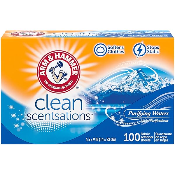 ARM & HAMMER FABRIC SOFTENER SHEETS, 100 SHEETS, PURIFYING WATERS