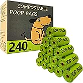 moonygreen Certified Compostable Dog Poop Bag Rolls, Landfill friendly Doggie Poop Bags, Vegetable-Based, ASTM D6400, Unscented, Extra Thick, Leak Proof, Size 9 x 13 Inches, Refills 240 Counts
