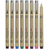 Sakura Pigma Micron 005 8 Color Set Water Based Pigment for Illustration - Holiday Gifts for Artists, Crafters & DIY Gifts Pr