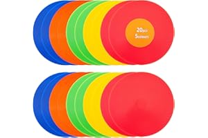 Aryjmz Spot Markers 6 Inch 9 Inch Non Slip Rubber Floor Markers Flat Field Cones Poly Dots for Soccer Basketball Sports Speed Agility Training and Drills