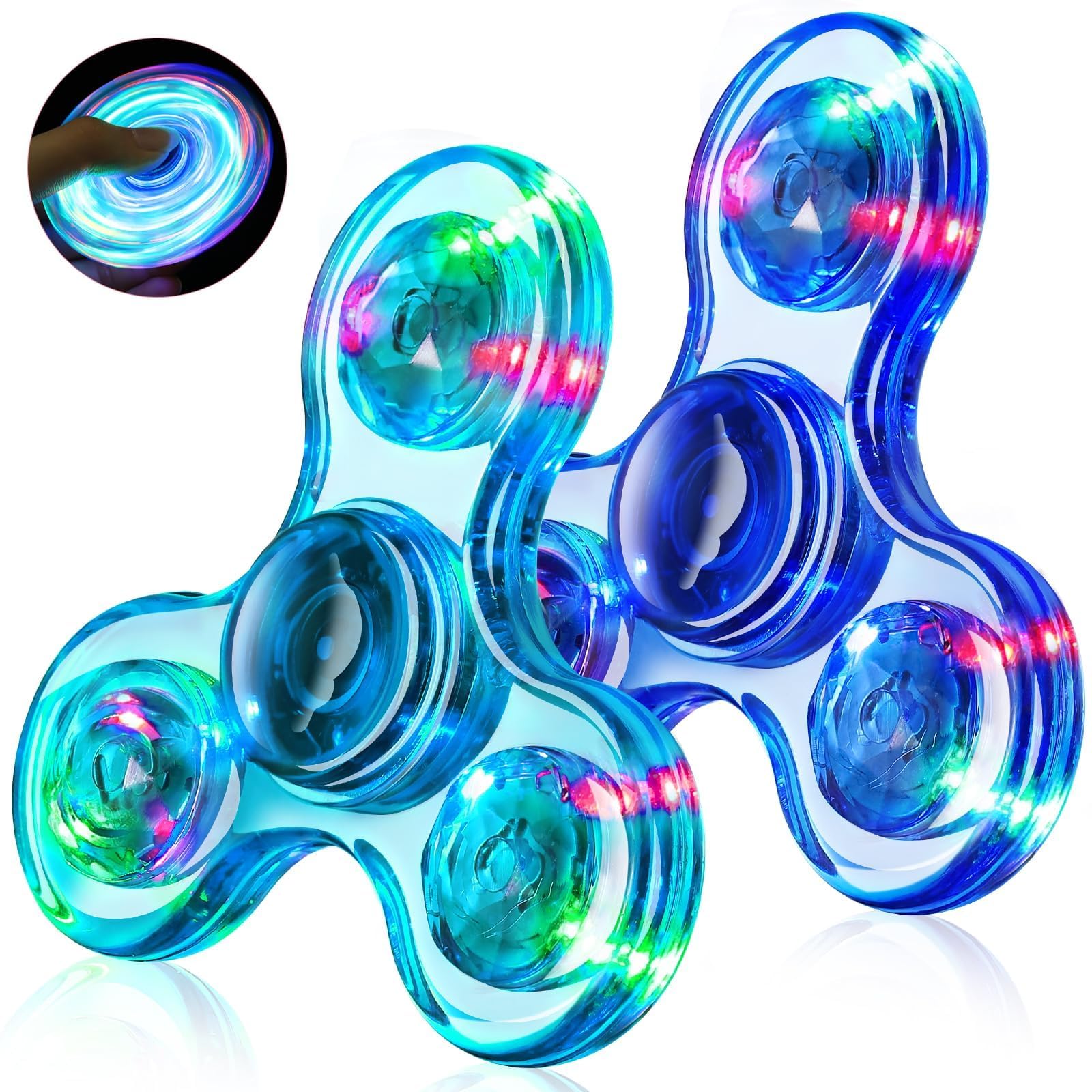 Fidget Spinner for Kids Adults 2 Pack, Light up
