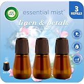 Air Wick Essential Mist Diffuser Oil Refill, Linen &amp; Petals, 3 Count | 3 count Linen &amp; Petals refills for the Air Wick Essential Mist diffuser; home fragrance infused with essential oils.