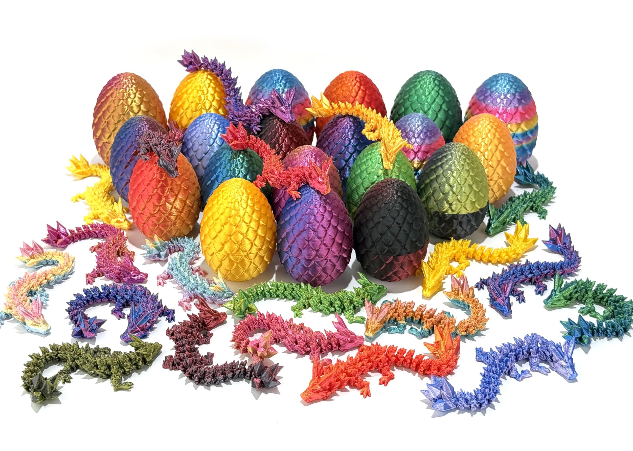 Photo 1 of 12 Pcs 3D Printed Dragon Eggs Mystery Pack with Dragons Mystery Inside,3D Printed Small Animals Fidget Desk Decor