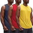 DEVOPS 3 Pack Men's Muscle Shirts Sleeveless Dry Fit Gym Workout Tank Top