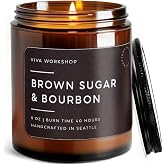 Brown Sugar & Bourbon Natural Soy Wax Scented Candle – Crafted in USA, Seattle – Gift for Birthday, Meditation, Home, Spa – A