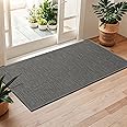 LEKEEPGO Door Mat 24"x47", Door Mat Indoor Entrance, Non Slip Rubber Backing Front Door Mat Washable Absorbent Inside Door Mat Low-Profile Doormat Entryway Mat Resist Dirt Indoor Door Mat, Grey