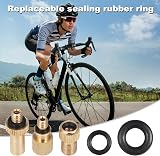 Hejo 33 PCS Bike Valve Pump Adaptor Set Brass DV/AV/SV view 7