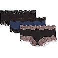 Maidenform Women's Hipster Underwear, Low-rise Cheeky Panty, Scalloped Lace Hipster Panty, 3-pack