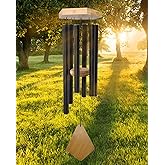 Wind Chimes 30 Inches Deep Tone Memorial Wind Chimes with Hook for Mother's Day/Housewarming/Christmas, Patio, Garden, Yard, Home Decor, Black