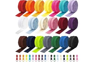 Amtvuzy 80 Yards 20 Colors Zipper,#3 Nylon Coil Zippers Bulk for Sewing,DIY Crafts and Tailoring With 200 Zipper Sliders,Zipp