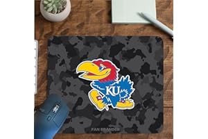Fan Brander NCAA Mousepad for Home, Office, and Gaming with Urban Camo Design (Kansas Jayhawks Mouspad)