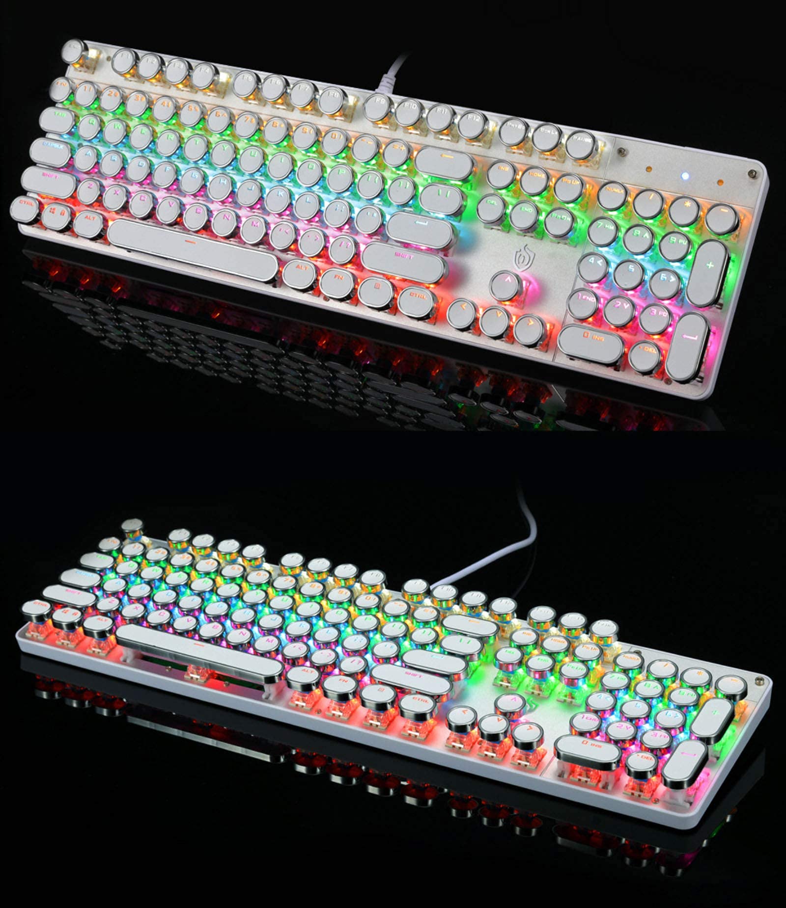 Mua Typewriter Style Mechanical Gaming Keyboard LED Backlit Wired with ...