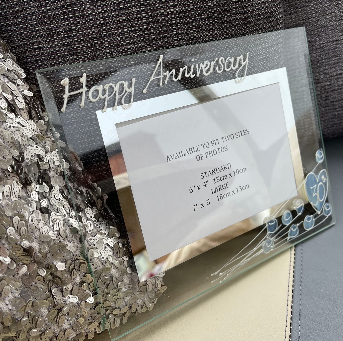 30th Wedding (Pearl) Anniversary Photo Frame (L) (7x5) Flower