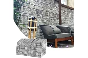 Dundee Deco 3D Wall Panels Brick Effect - Cladding, Grey Stone Look Wall Paneling, Styrofoam Facing for Living Room, Kitchen, Bathroom, Balcony, Bedroom, Set of 5, Covers 27 sq ft