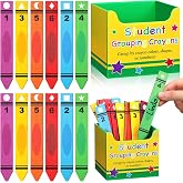 Eaasty 37 Pcs Student Grouping Crayon Talking Sticks for Classroom | Back to School Flip Name Stick with Box for Classroom Management Tool Teacher Essential Student Educational Learning Activity
