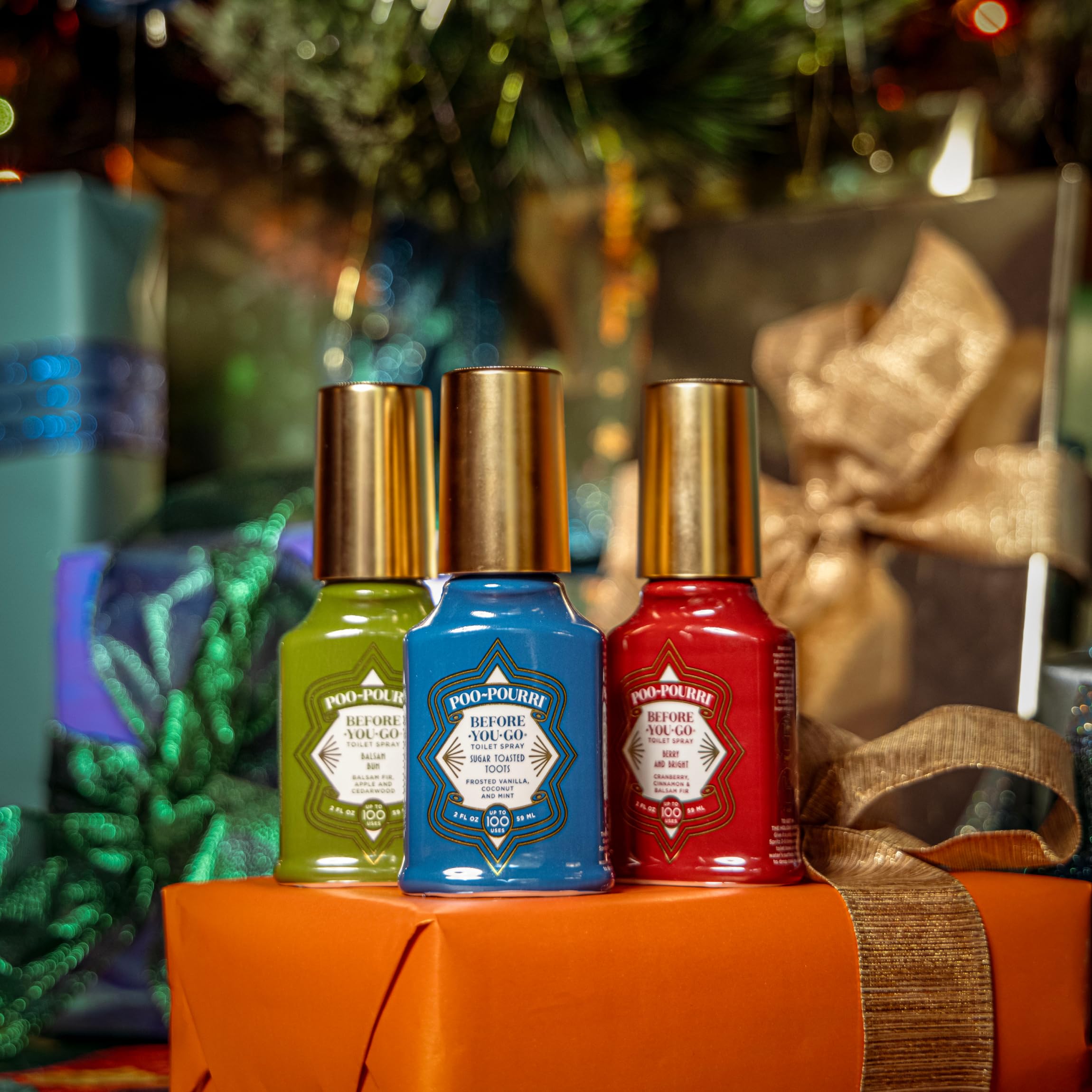 Poo-Pouri Before-You-Go Holiday Toilet Spray, Berry and Bright, 2 Fl Oz - Cranberry, Cinnamon and Balsam Fir