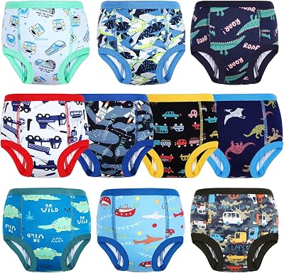 MOEMOE BABY Potty Training Pants Boys 10 Pack Cotton Reusable Blue 3 Years