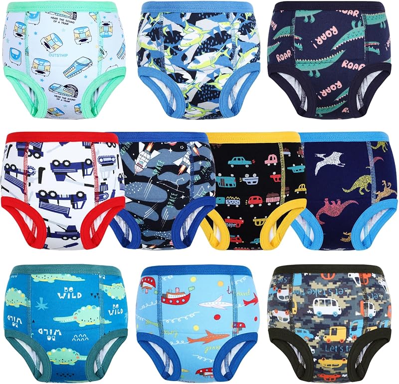 MOEMOE BABY Potty Training Pants Boys 10 Pack Cotton Reusable Blue 3 Years