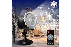 GGNRQQ Christmas Snowflake Projector Lights Outdoor, Led Snowflake Light with Remote Control, IP65 Waterproof, Snowfall Show Lights for Outdoor Indoor Xmas Holiday Party Patio Garden Decoration