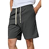 Men's Casual Shorts 7" Cotton Athletic Running Shorts Elastic Waist Drawstring Workout Sweat Shorts