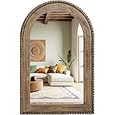 LuxenHome Arch Wall Mirror, 26"x40" Wood Framed Wall Mirrors, Farmhouse Decorative Wooden Mirror, Accent Entryway Wall Mirror