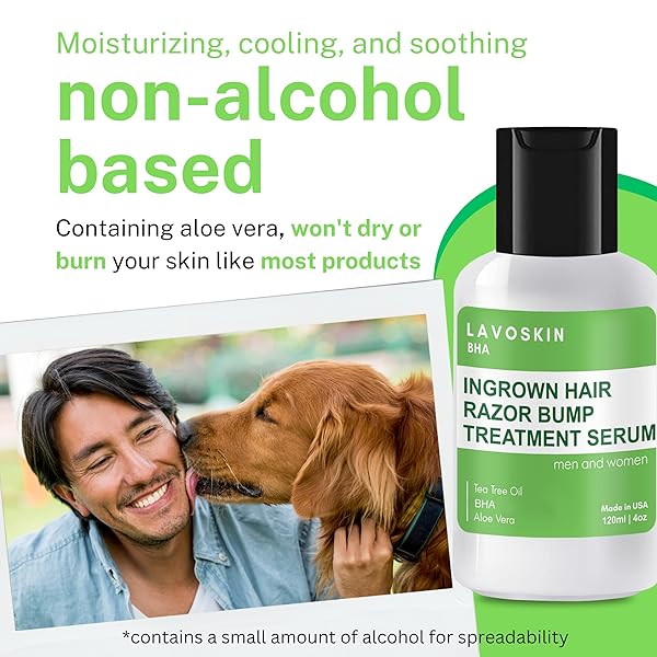 LAVO TEA TREE GEL W/SALICYLIC ACID – BEST INGROWN HAIR TREATMENT – RAZOR BUMP AND BURN REMOVER – BIKINI LINES & ACNE – USE AFTER SHAVING, HAIR REMOVAL, WAXING, LASER, ELECTROLYSIS – FOR MEN AND WOMEN