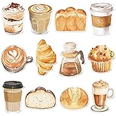 240 Pages Coffee Bread Sticky Notes - Bread Self Sticky Notepads Writing Memo Pads for Coffee Lover Office School Supplies Student - 12 Unique Designs for Daily Reminders, to-Do Lists, Creative Notes