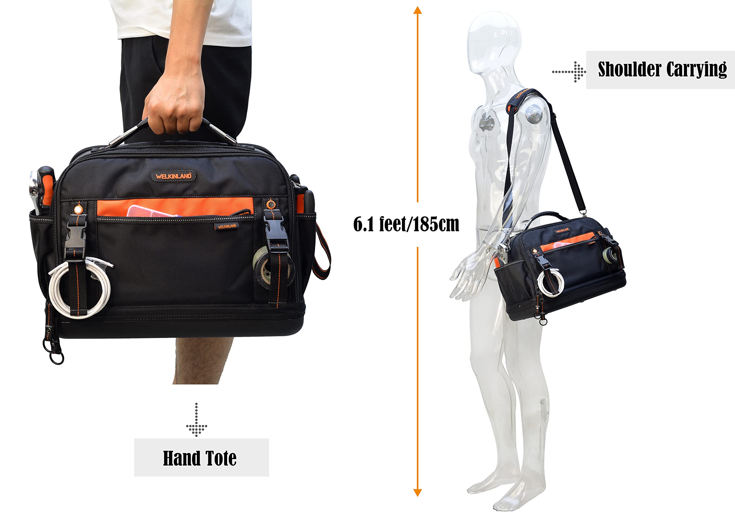 WELKINLAND 42-Pocket Tool Organizer - HVAC & Electrician's Waterproof Tool Tote