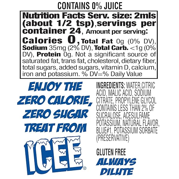 ICEE ZERO CALORIE CHERRY, BLUE RASPBERRY, ORANGE AND MANGO LIQUID WATER ENHANCER DRINK MIX, NATURAL FLAVOR DROPS, SUGAR FREE, 1.62 FL OZ CONCENTRATE (48 ML) – 4 ULTIMATE VARIETY PACK