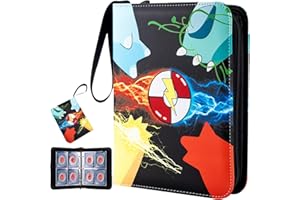 Jravkfi Card Binder 4-Pocket with 50 Removable Sleeves-Can Hold 400 Cards,3-Ring Zipper Sports Book is Gifts for Boys and Girls