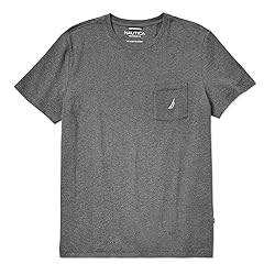 Nautica Men's Solid Crew Neck Short-Sleeve Pocket