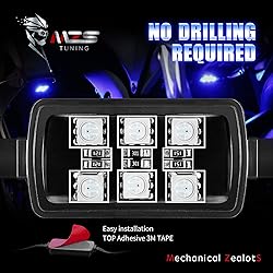 MZS Motorcycle LED Light Kit, Multi-Color Neon RGB