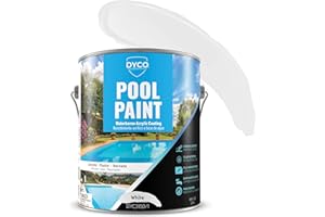 DYCO PAINTS Dyco Waterborne Acrylic Pool Paint, Resistant to UV, Water, Salt, Chemicals, Fading, Cracking & More, Seals Hairline Cracks, Lasts 5-8 Years (White, 1 Gallon)