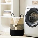 YOUDENOVA Cotton Rope Laundry Basket Large 58L 38x50 cm Grey Brown view 7