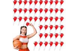 Junkin 48 Pcs Hand Clappers Bulk 7. 5 x 3. 5 Inches Noise Makers Party Favors Clapping Noise Maker Clacker for Birthdays Game Prizes Rewards Football Sporting Events Cheers Supplies (Red,White)