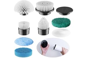 Kimeetol Brush Head 8 Pack, Replaceable Brush Heads for Cordless Electric Spin Scrubber, Power Cleaning Brush for Bathroom Floor Tub Window