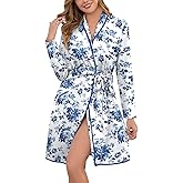 Namatime Robes for Women Print Long Sleeve Kimono Bath Robe Lightweight House Coat Bathrobe Loungewear with Pockets