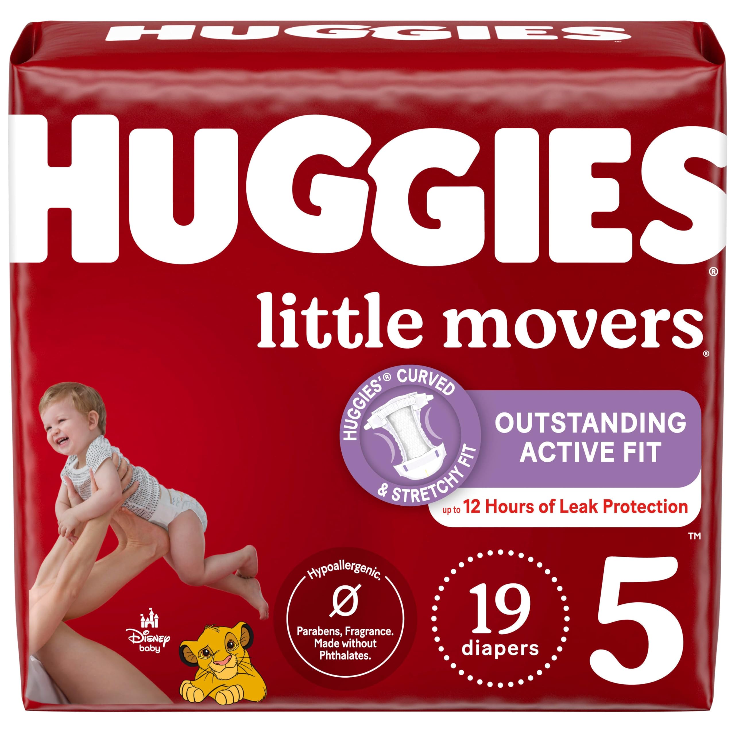 Photo 1 of Huggies Size 5 Diapers, Little Movers Baby Diapers, Size 5 (27+ lbs), 19 Count, Packaging May Vary