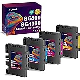 3.0.9 SG500 SG1000 Sublimation Ink Cartridges Compatible with Sawgrass SG500 SG1000 Printer, Upgraded Chips, All Firmware Versions,No AB Serial Number,High-Viscosity Gel Ink for Vibrant, Crisp Prints