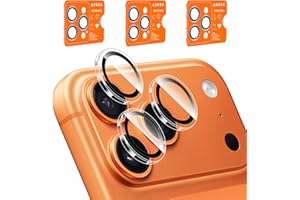 QHOHQ 3 Set Camera Lens Protector for iPhone 17 Pro Max/17 Pro/16 Pro Max/16 Pro/15 Pro Max/15 Pro, Individual Anti Shatter Lens Protector,[15FT Military Grade Protection],1-Second Auto-Install- Clear