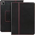 Casemade Real Leather Case Compatible with iPad Pro 11” 1st/2nd/3rd/4th Gen (2018/2020/2021/2022) - Full-Grain Leather Cover, Auto Sleep/Wake, Dual Stand Position (Black)