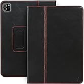 Casemade Real Leather Case Compatible with iPad Pro 11” M5 (2025)/M4 (2024) - Full-Grain Leather Cover, Auto Sleep/Wake, Dual Stand Position (Black)