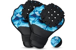 Water Ball and Glove Set,Water Bouncing Ball & Ambidextrous Catch Mitt,Pool Baseball Catching Glove to Play Catch with Skippi