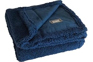 rocket & rex Extra Large Waterproof Dog Blankets for Dogs | Big Dogs | Protects Bed, Couch, & Sofa | Premium Extra Soft Fleece Fabric, Reversible Faux Suede, Waterproof Middle Layer