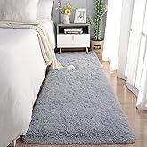Chicrug Soft Runner Rugs for Bedroom Living Room Plush Fluffy Rug 2x8 Feet, Shag Furry Runner Carpet Non Shedding for Nursery Children Kids Girls Room Home Decorative, Grey