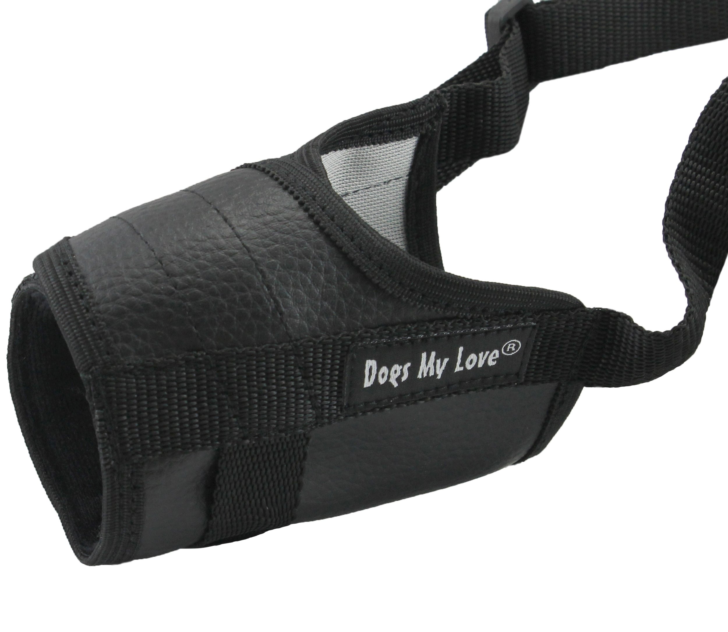 Adjustable Dog Muzzle 6 Sizes Black (M: 8"-10.5" Snout Circumf.)